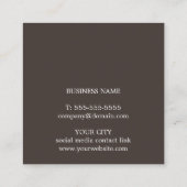 Modern Elegant Bruin Gedrukt Kraft Consultant Vierkante Visitekaartje (Achterkant)