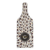 Modern elegant bruin het patroonmonogram van de snijplank (Voorkant)