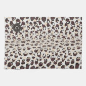 Modern elegant bruin het patroonmonogram van de theedoek (Horizontaal)