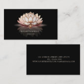 Modern Elegant Bruin Lotus Zwart Visitekaartje (Voorkant / Achterkant)