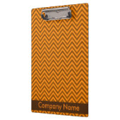 Modern Elegant Bruin & Oranje Zigzag Bedrijf Logo Klembord (Links)