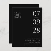 Modern Elegant Budget Bruiloft Save the Date Aankondigingskaart (Voorkant / Achterkant)