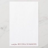 Modern Elegant Burgundy - Aangepaste schrijfkunst Briefpapier (Voorkant)