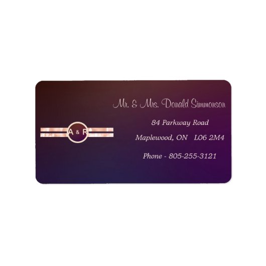Modern Elegant Burgundy and Pink Sparging Wedding Etiket (Voorkant)