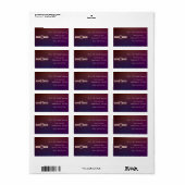 Modern Elegant Burgundy and Pink Sparging Wedding Etiket (Full Sheet)