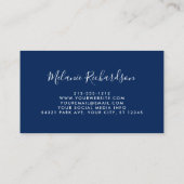 Modern Elegant Burgundy Classic Blue Floral Visitekaartje (Achterkant)