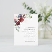Modern Elegant Burgundy Floral Vrijgezellenfeest Uitnodiging Briefkaart (Staand voorkant)