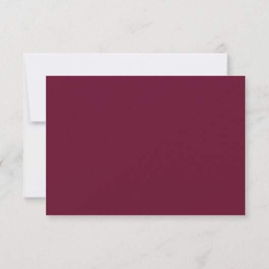Modern Elegant Burgundy Floral Wedding RSVP Kaartje (Achterkant)