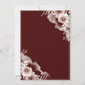 Modern Elegant Burgundy & Gold Floral Wedding Kaart (Achterkant)