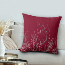 Modern Elegant Burgundy Gray Floral