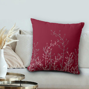 Modern Elegant Burgundy Gray Floral Kussen