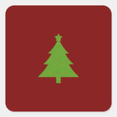 Modern Elegant Burgundy Green Christmas Vierkante Sticker (Voorkant)