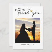 Modern Elegant Burgundy Photo Wedding Bedankkaart (Voorkant)