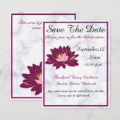 Modern Elegant, Burgundy Pink Marble Save The Date (Voorkant / Achterkant)