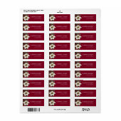 Modern Elegant Burgundy Red White Roos Etiket (Full Sheet)
