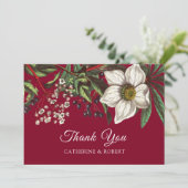 Modern Elegant Burgundy Red White Roos Kaart (Staand voorkant)