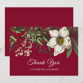 Modern Elegant Burgundy Red White Roos Kaart (Voorkant / Achterkant)