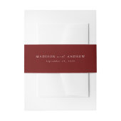Modern Elegant Burgundy Wedding Uitnodigingen Wikkel (Voorkant Voorbeeld)