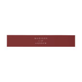 Modern Elegant Burgundy Wedding Uitnodigingen Wikkel (Vlak)