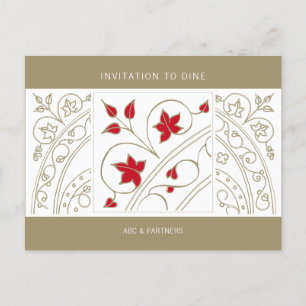 Modern Elegant Business Invitation to Dine Uitnodiging Briefkaart