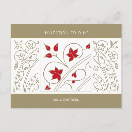 Modern Elegant Business Invitation to Dine Uitnodiging Briefkaart (Voorkant)