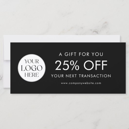 Modern Elegant Business Logo Discount Card (Achterkant)