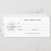 Modern Elegant Business Logo Gift Certificate (Achterkant)