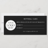 Modern Elegant Business Logo Referral Card (Achterkant)