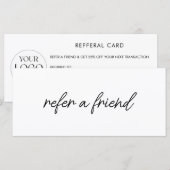 Modern Elegant Business Logo Referral Card (Voorkant / Achterkant)