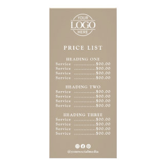 Modern Elegant Business Logo Salon Menu Price List