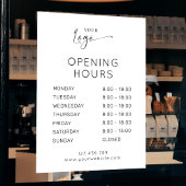 Modern Elegant Business Logo Witte Openingstijden Raamsticker