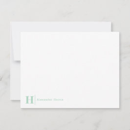 Modern elegant Business Monogram Line Mint Green Notitiekaartje