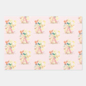 modern elegant butterfly monogram zwarte gouden na inpakpapier vel (Voorkant 3)