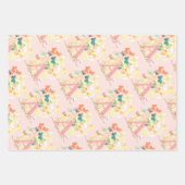 modern elegant butterfly monogram zwarte gouden na inpakpapier vel (Voorkant 2)