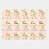 modern elegant butterfly monogram zwarte gouden na inpakpapier vel (Voorkant)