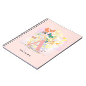 modern elegant butterfly monogram zwarte gouden na notitieboek (Linkerzijde)