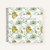 Modern Elegant Butterfly waterverf gepersonaliseer Notitieboek (Voorkant)