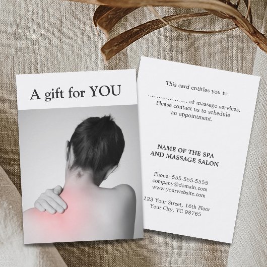 Modern Elegant Cadeaubon Massagetherapeut Kortingskaartje