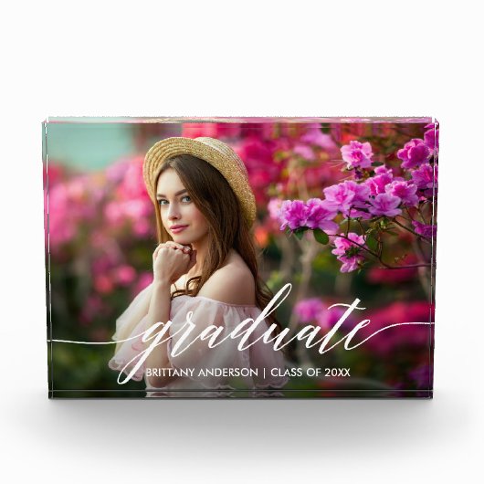 Modern Elegant Calligrafie Script Afstuderen Fotoblokken (Voorkant)