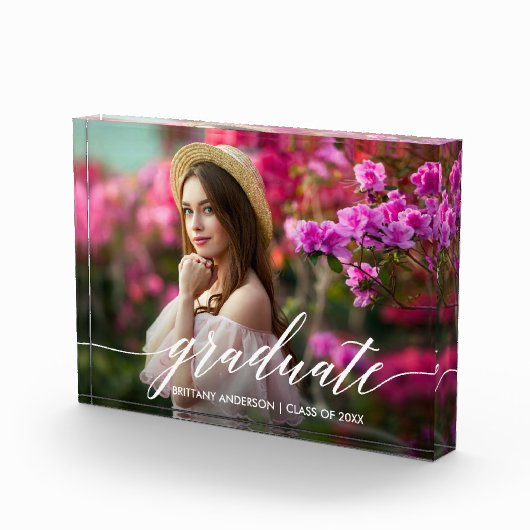 Modern Elegant Calligrafie Script Afstuderen Fotoblokken (Rechts)