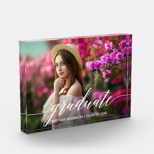 Modern Elegant Calligrafie Script Afstuderen Fotoblokken (Links)