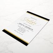 Modern Elegant Calligraphy Afstuderen Gold Folie Uitnodiging (Gedraaid)