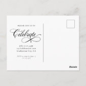 Modern Elegant Calligraphy Afstuderen Invitation Briefkaart (Achterkant)