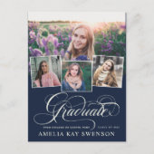 Modern Elegant Calligraphy Afstuderen Invitation Briefkaart (Voorkant)