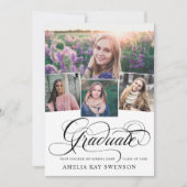 Modern Elegant Calligraphy Afstuderen Invitation Kaart (Voorkant)