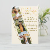 Modern Elegant Calligraphy Afstuderen Invitation Kaart (Staand voorkant)