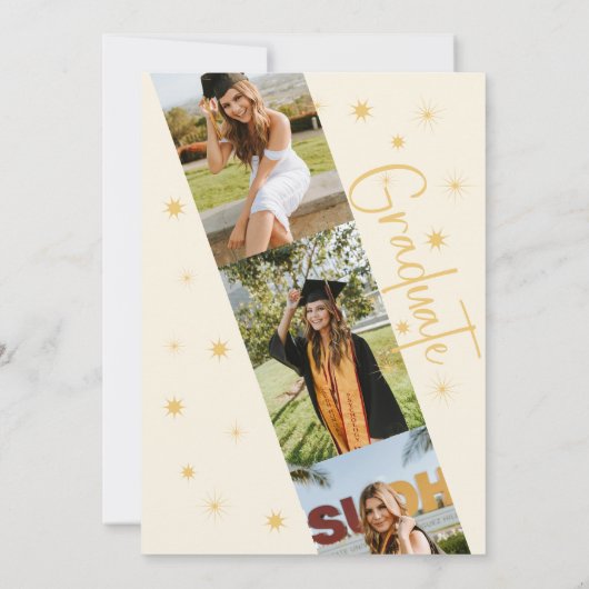 Modern Elegant Calligraphy Afstuderen Invitation Kaart (Achterkant)