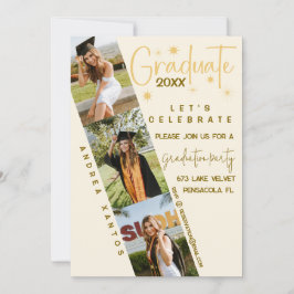 Modern Elegant Calligraphy Afstuderen Invitation Kaart