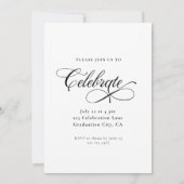 Modern Elegant Calligraphy Afstuderen Invitation Kaart (Achterkant)