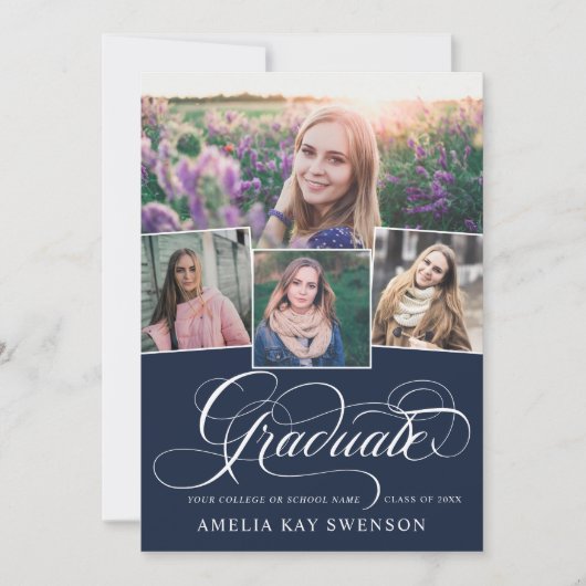 Modern Elegant Calligraphy Afstuderen Kaart (Voorkant)